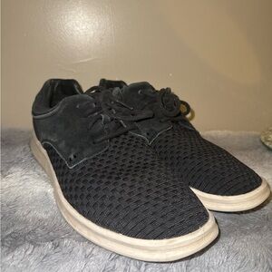 UGG Hepner Mens 11 Woven Black Oxford Leather Comfort Insole Boat Shoes Sneaker